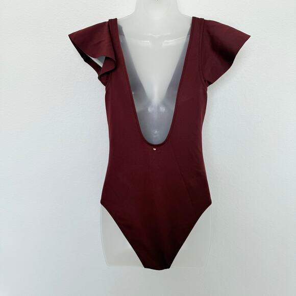 Derek Lam Maroon One Piece Swimsuit - Picture 6 of 8